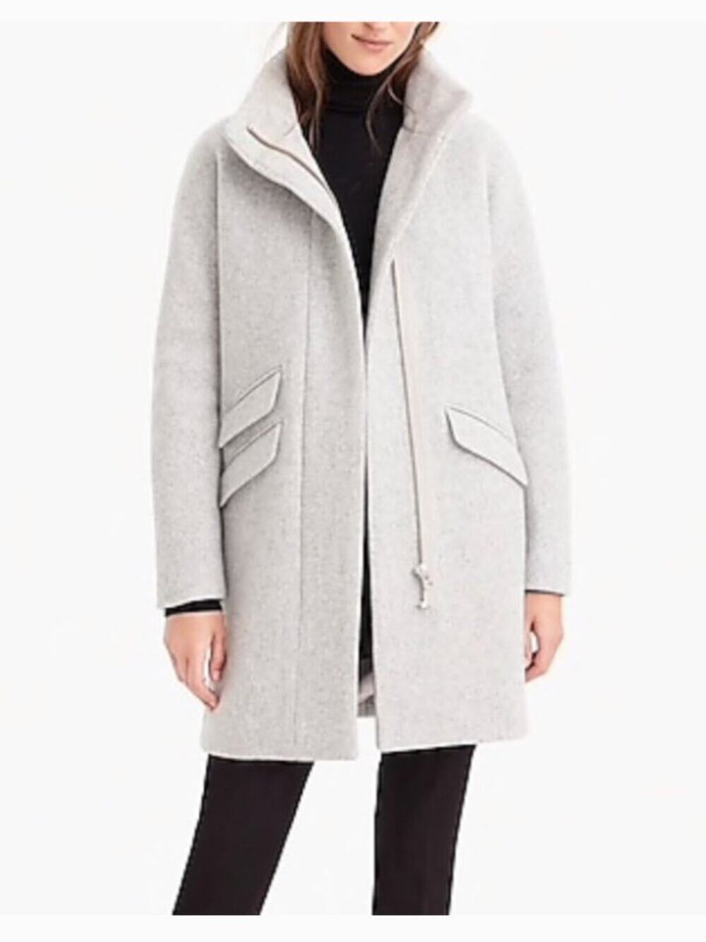 J. Crew Cocoon Coat in Italian Stadium-Cloth Wool Blend Heather Dusk Gray 4P